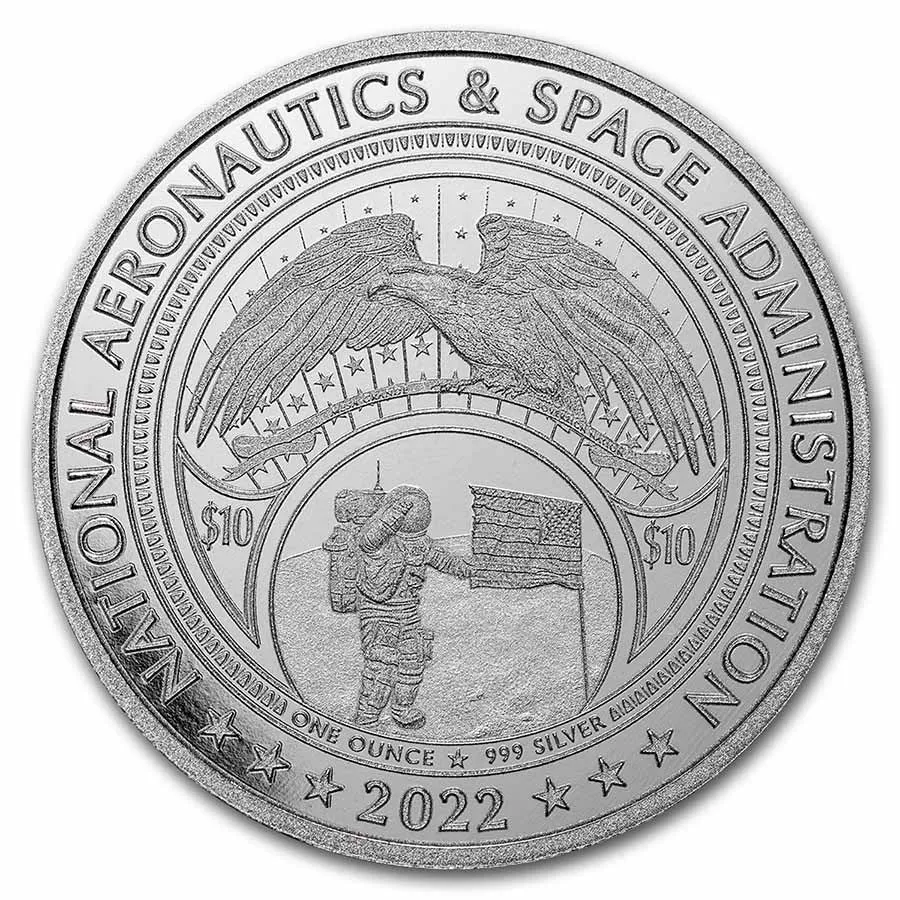 2022 Mesa Grande $10 NASA Retro Worm Logo 1oz Fine Silver