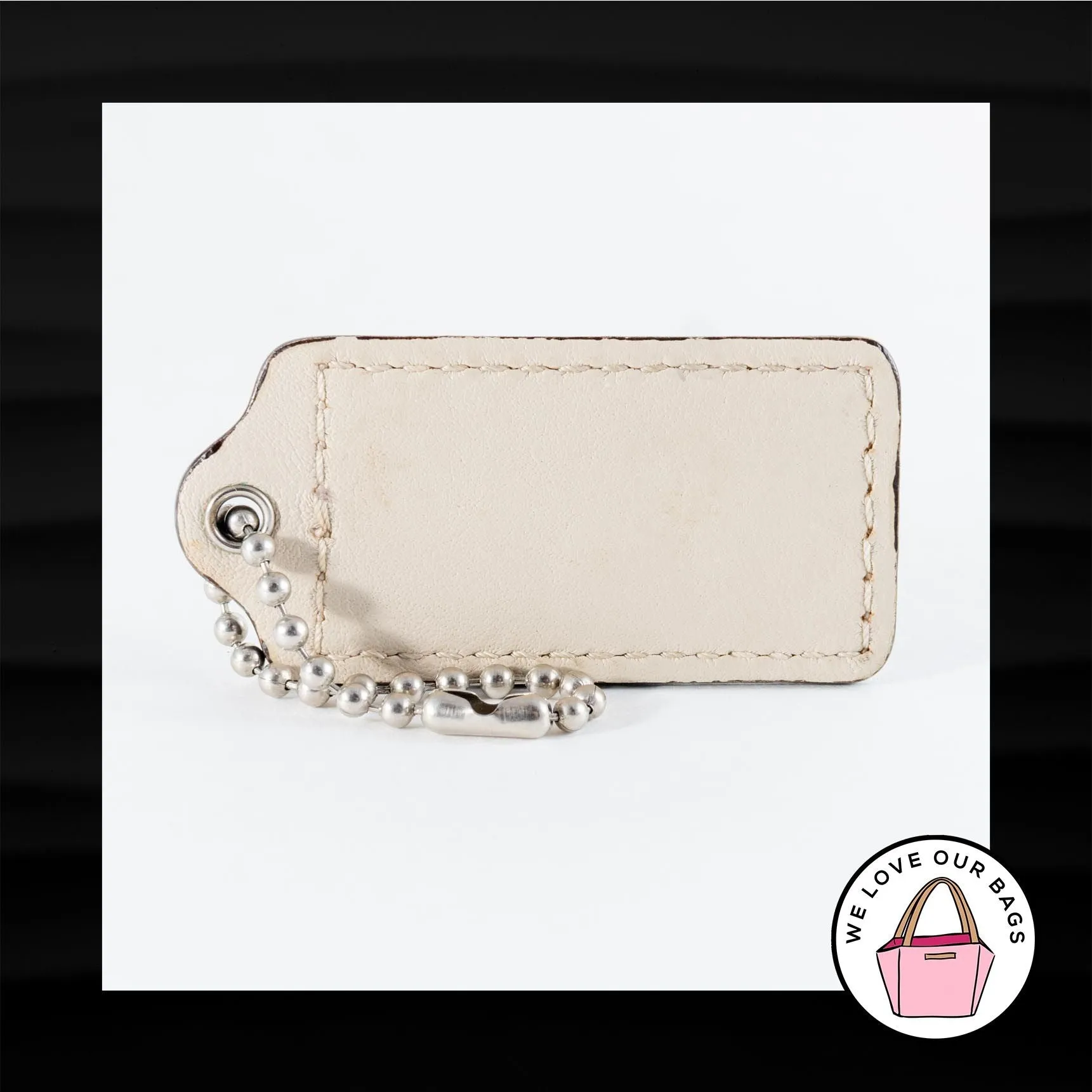 2.5" Large COACH IRIDESCENT SHIMMER KEY FOB BAG CHARM KEYCHAIN HANGTAG TAG