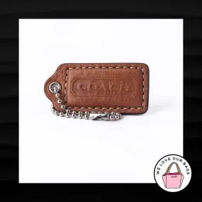 2" Medium COACH BROWN LEATHER KEYFOB BAG CHARM KEYCHAIN HANGTAG