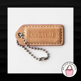 2" Medium COACH TAN NUDE PINK LEATHER KEY FOB BAG CHARM KEYCHAIN HANGTAG TAG