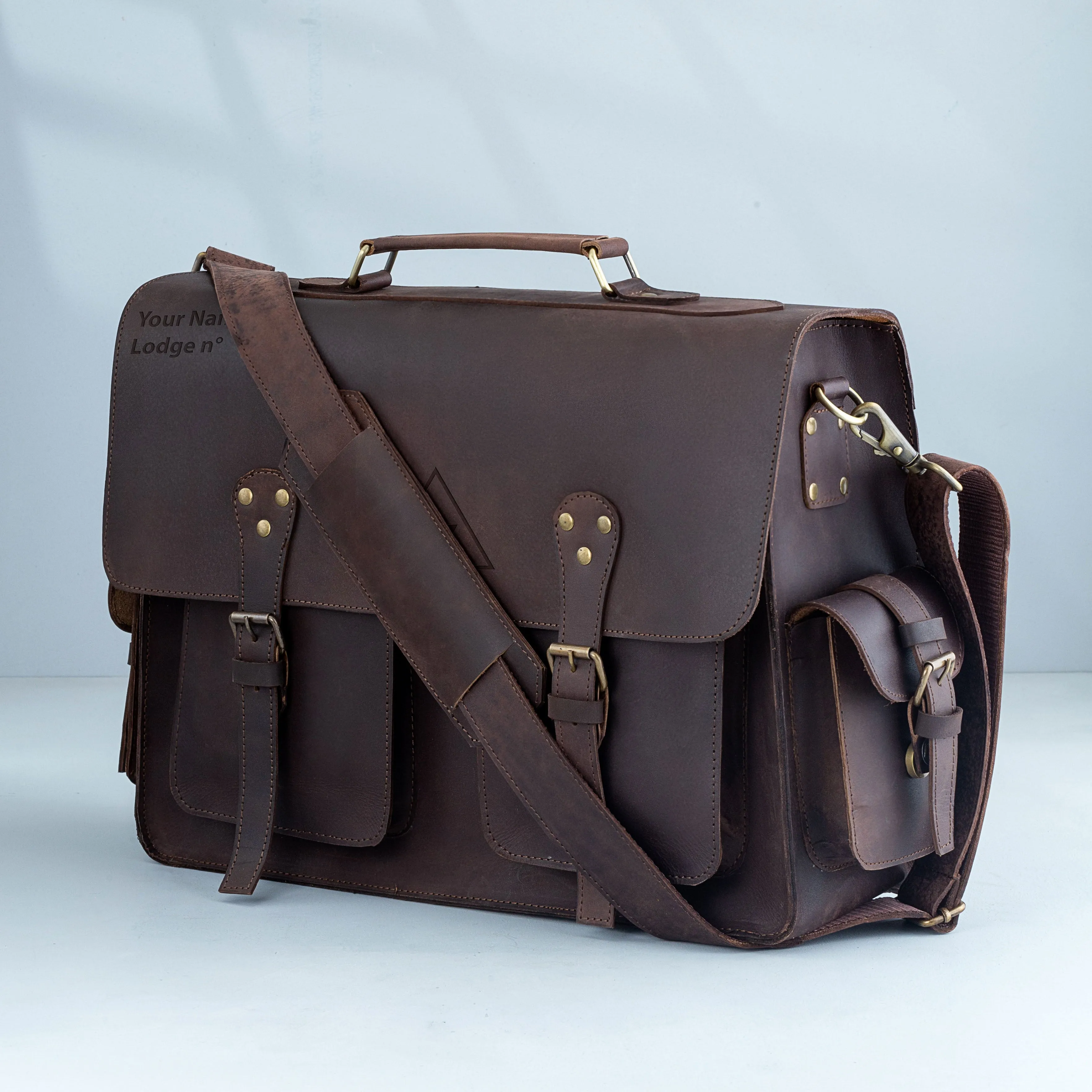 33rd Degree Scottish Rite Briefcase - Handmade Leather