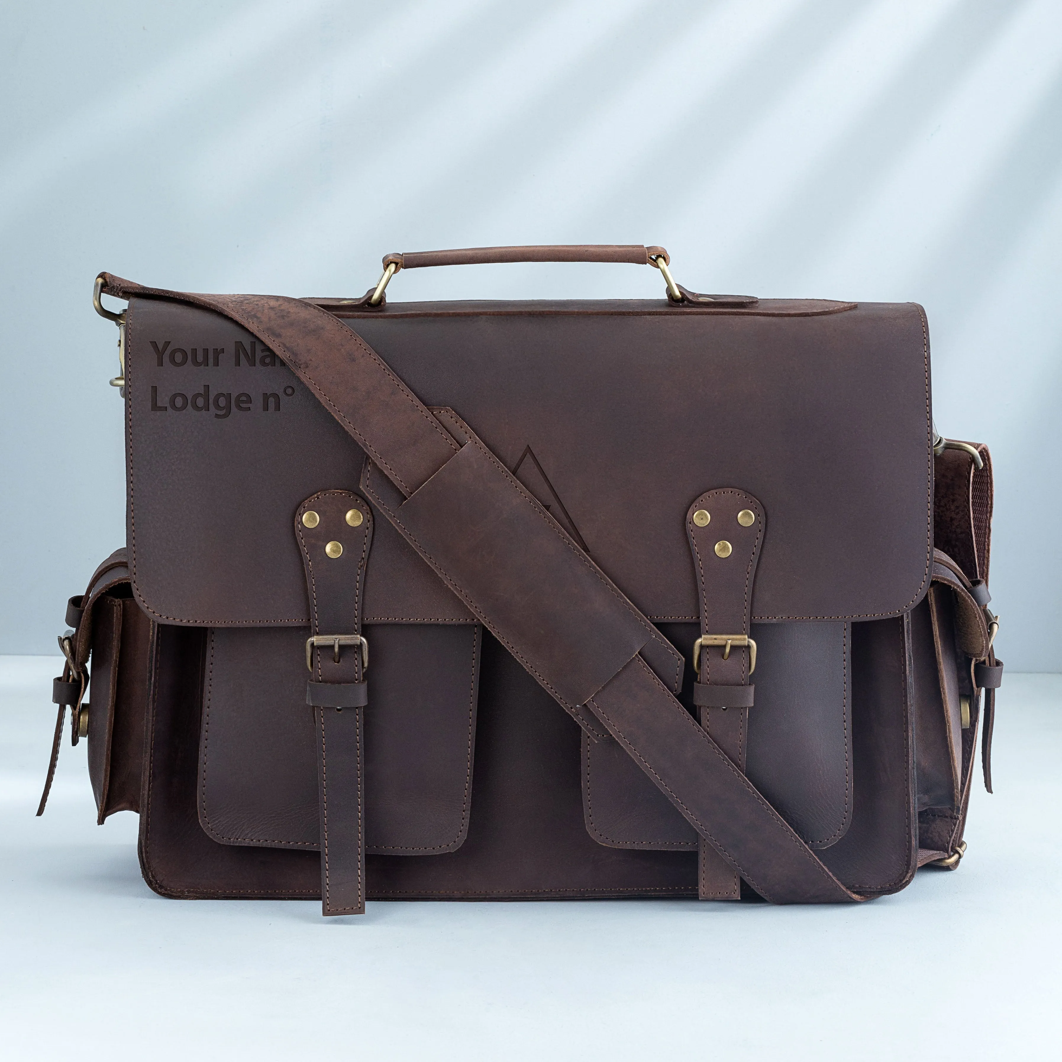 33rd Degree Scottish Rite Briefcase - Handmade Leather