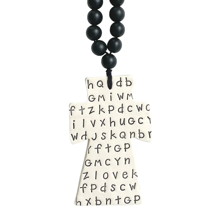 558 Ceramic Cross Celtic words (only 1 available)