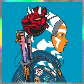 Ahsoka Tano Dots Foil Silkscreen Print by Joshua Budich