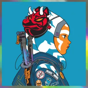 Ahsoka Tano Rainbow Foil Silkscreen Print by Joshua Budich