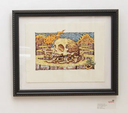 A.J. Masthay - "Neither Here Nor There" (linocut) print