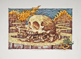 A.J. Masthay - "Neither Here Nor There" (linocut) print