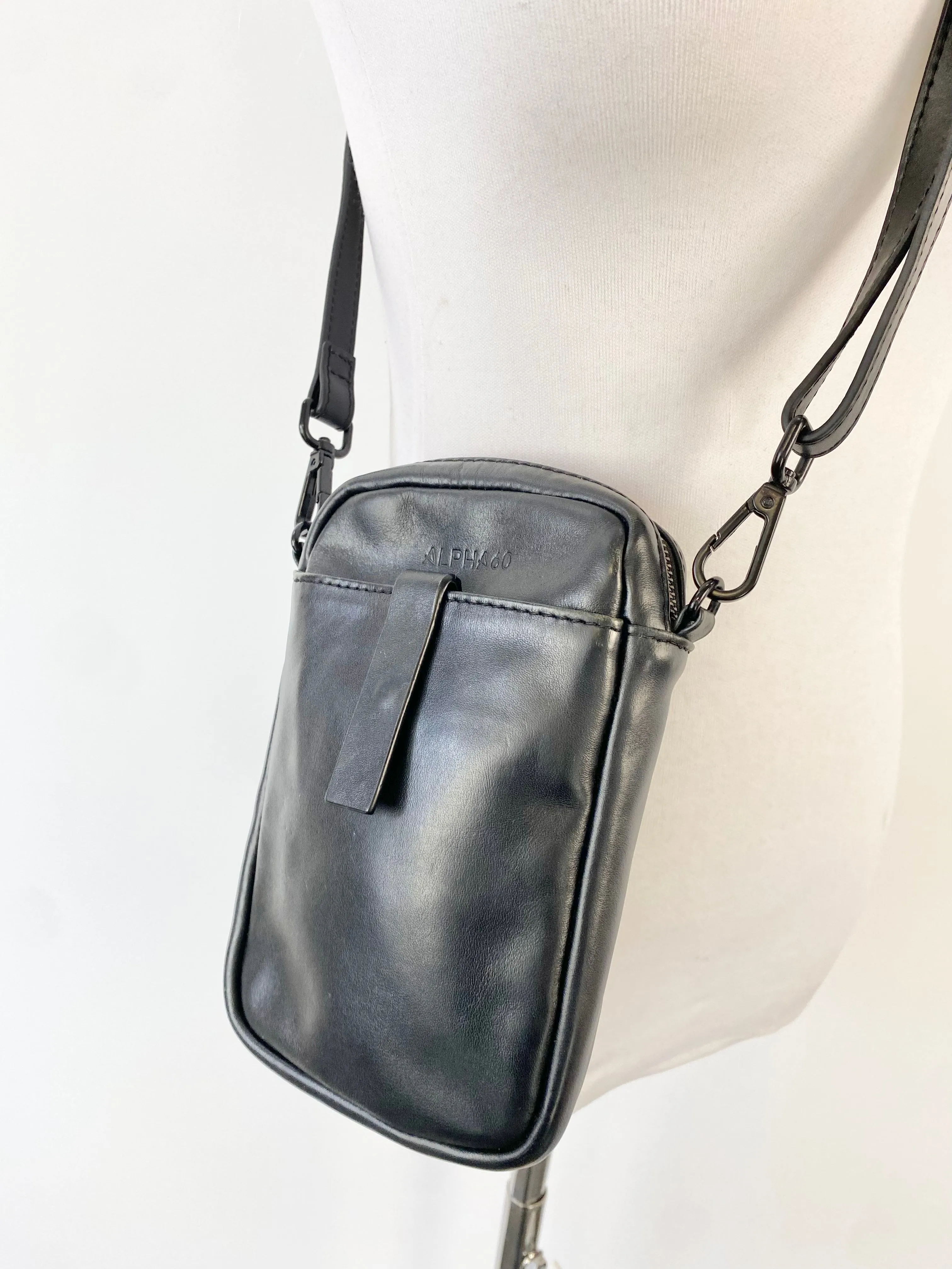 Alpha 60 Black Cross Body Phone Bag