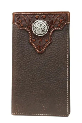 Ariat® Circle Concho Chocolate Brown Leather Rodeo Wallet A3510202