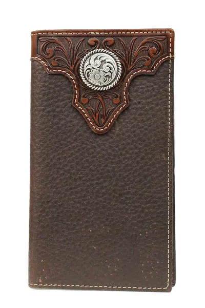 Ariat® Circle Concho Chocolate Brown Leather Rodeo Wallet A3510202