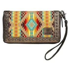 Ariat Cruiser Southwestern Orange- Clutch Wallet