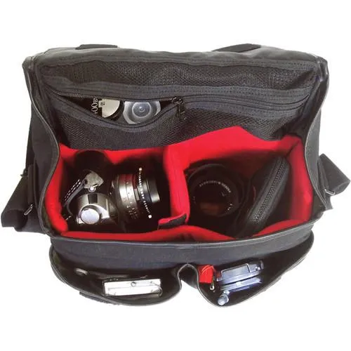 Artisan & Artist GCAM-7200 Leather Nylon Camera Bag (BLACK)