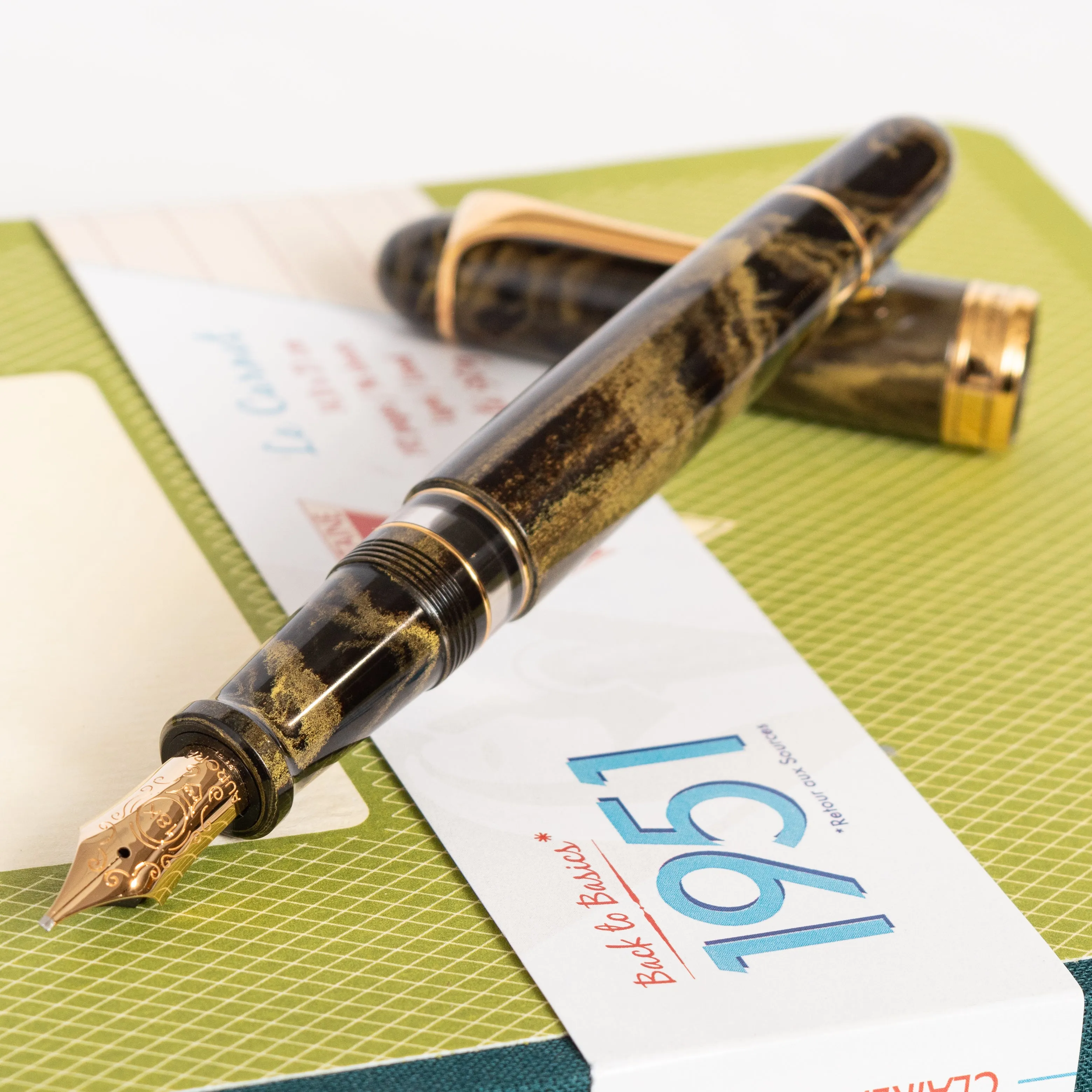 Aurora 88 Yellow Marbled Ebonite Fountain Pen