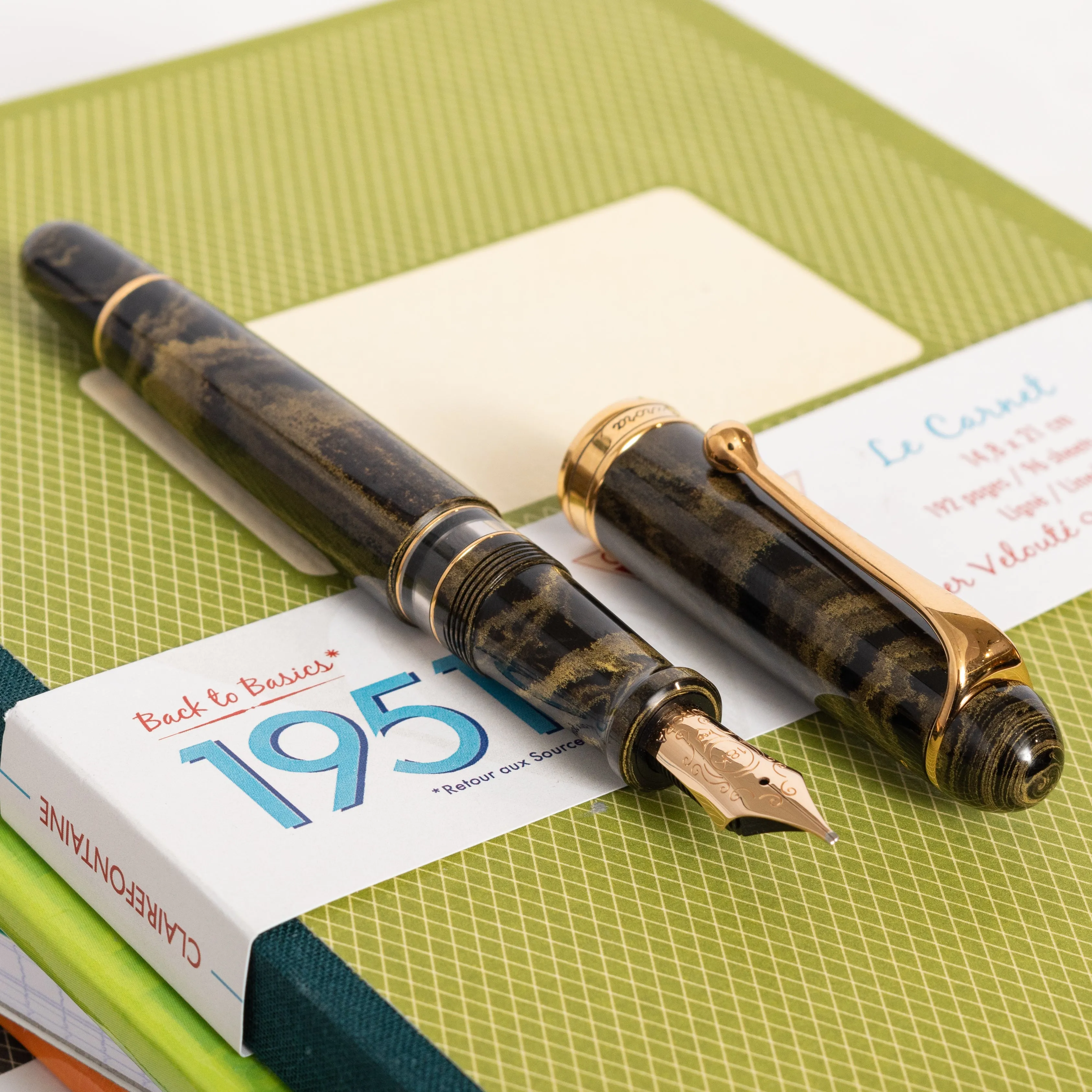 Aurora 88 Yellow Marbled Ebonite Fountain Pen