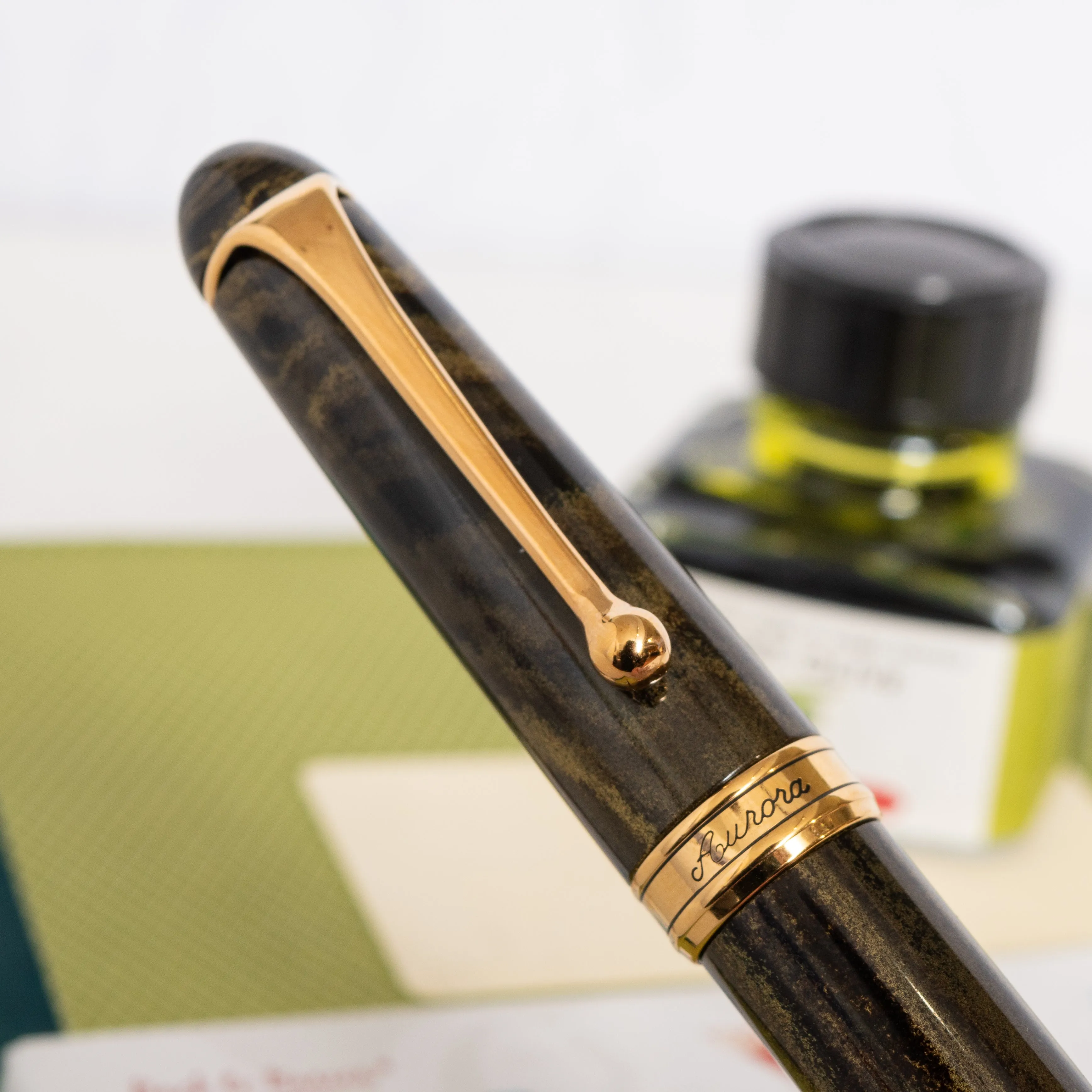 Aurora 88 Yellow Marbled Ebonite Fountain Pen