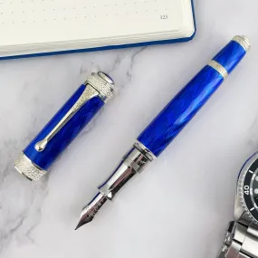 Aurora Duca Fountain Pen - Blue Guilloche (Limited Edition)
