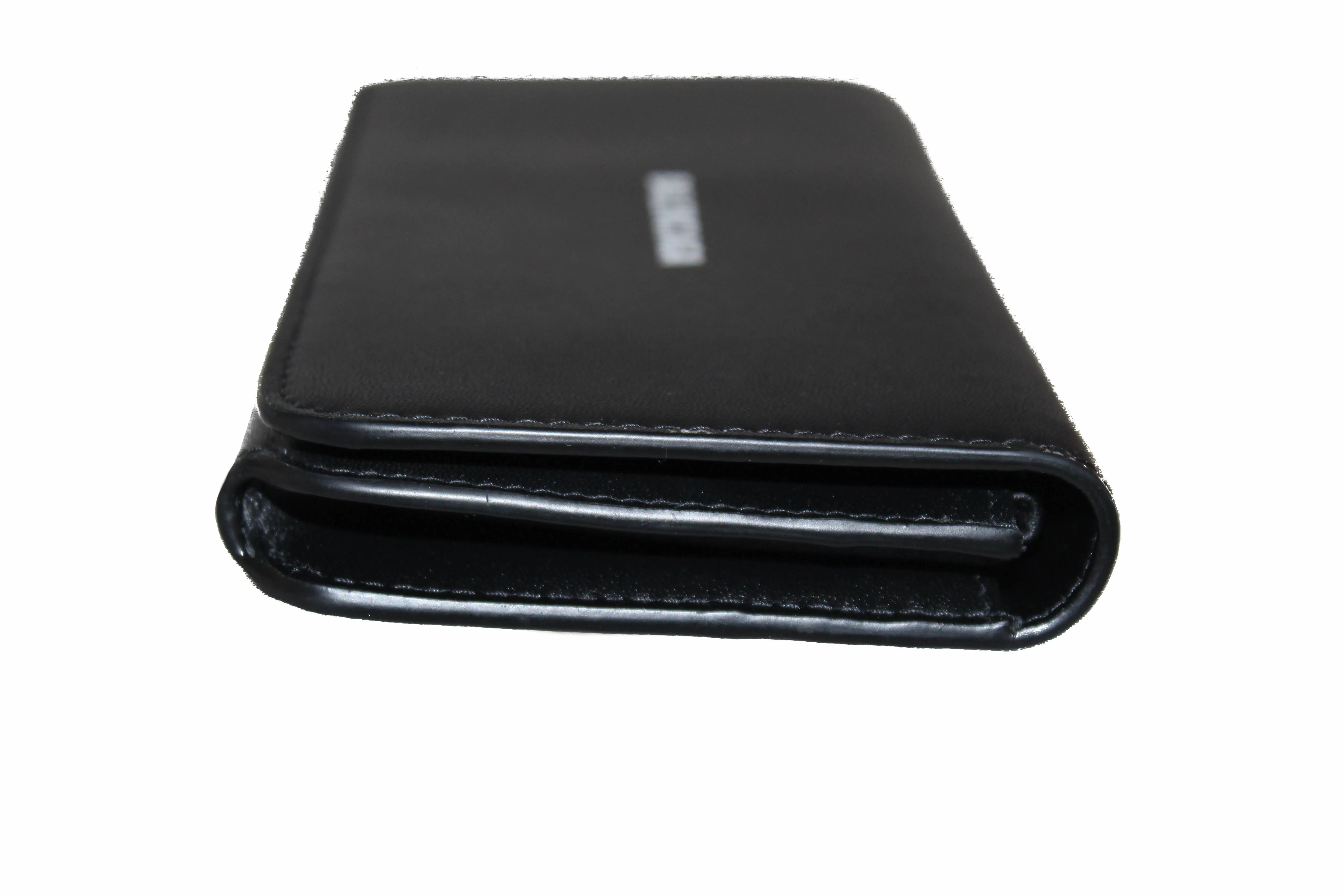 Authentic Balenciaga Black Calfskin Leather Continental Flap Wallet