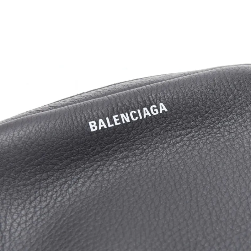 BALENCIAGA Demna Everyday Camera XS black leather logo print crossbody bag