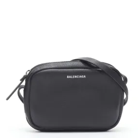 BALENCIAGA Demna Everyday Camera XS black leather logo print crossbody bag