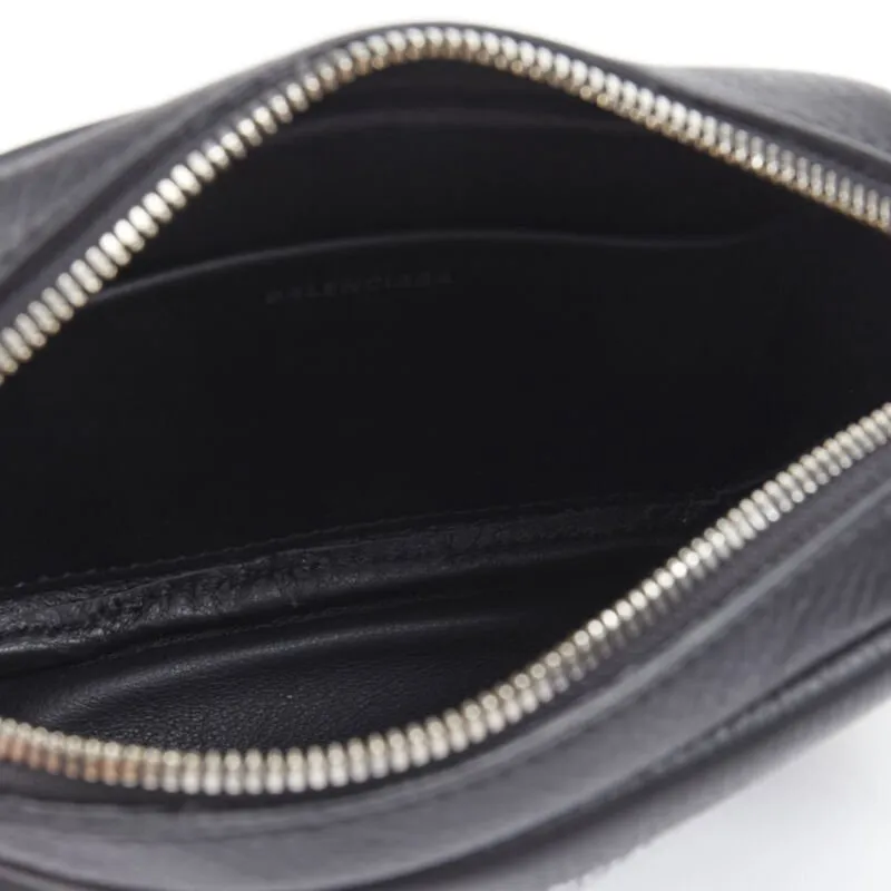 BALENCIAGA Demna Everyday Camera XS black leather logo print crossbody bag