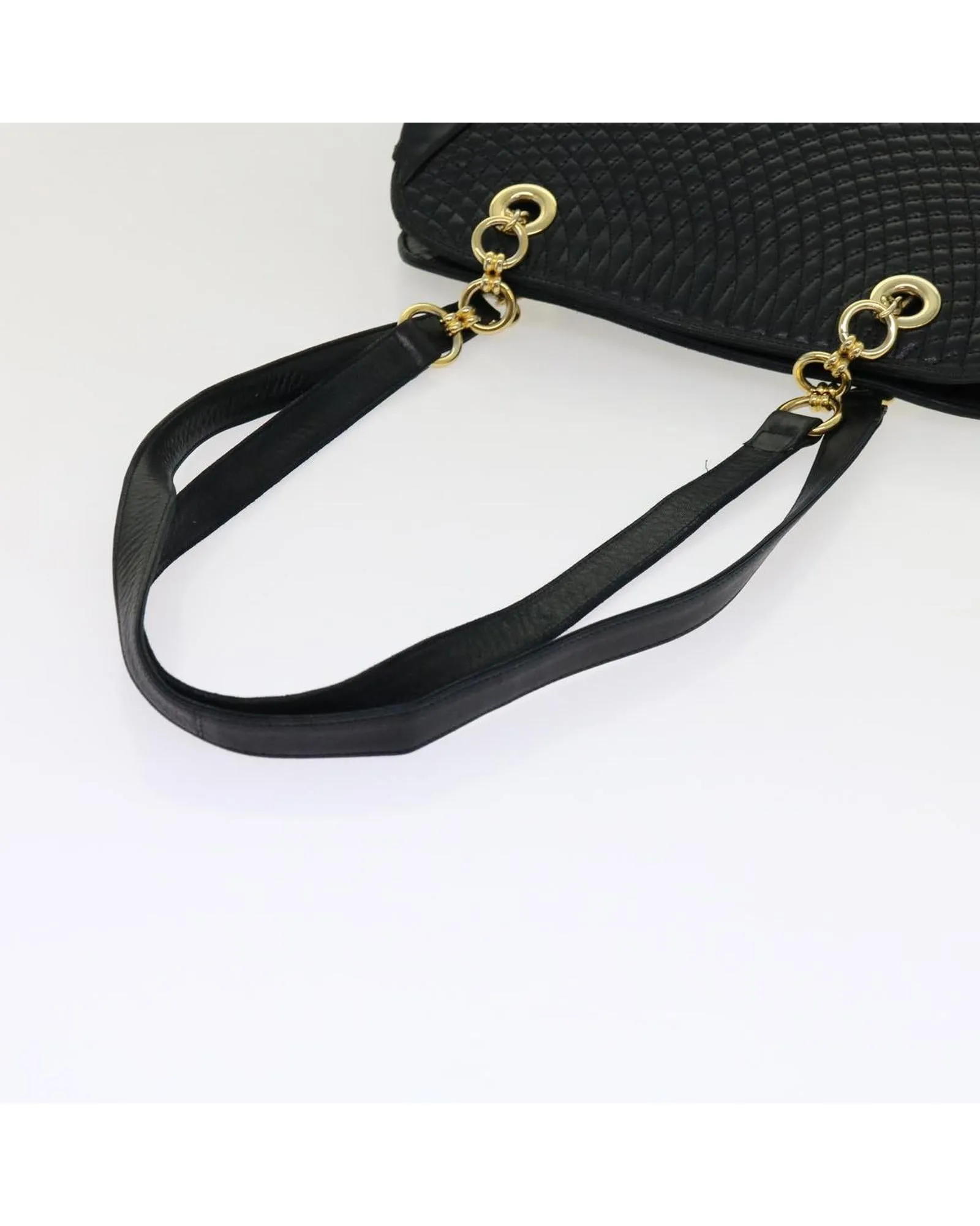 Bally Black Leather Shoulder Bag with Gold Hardware