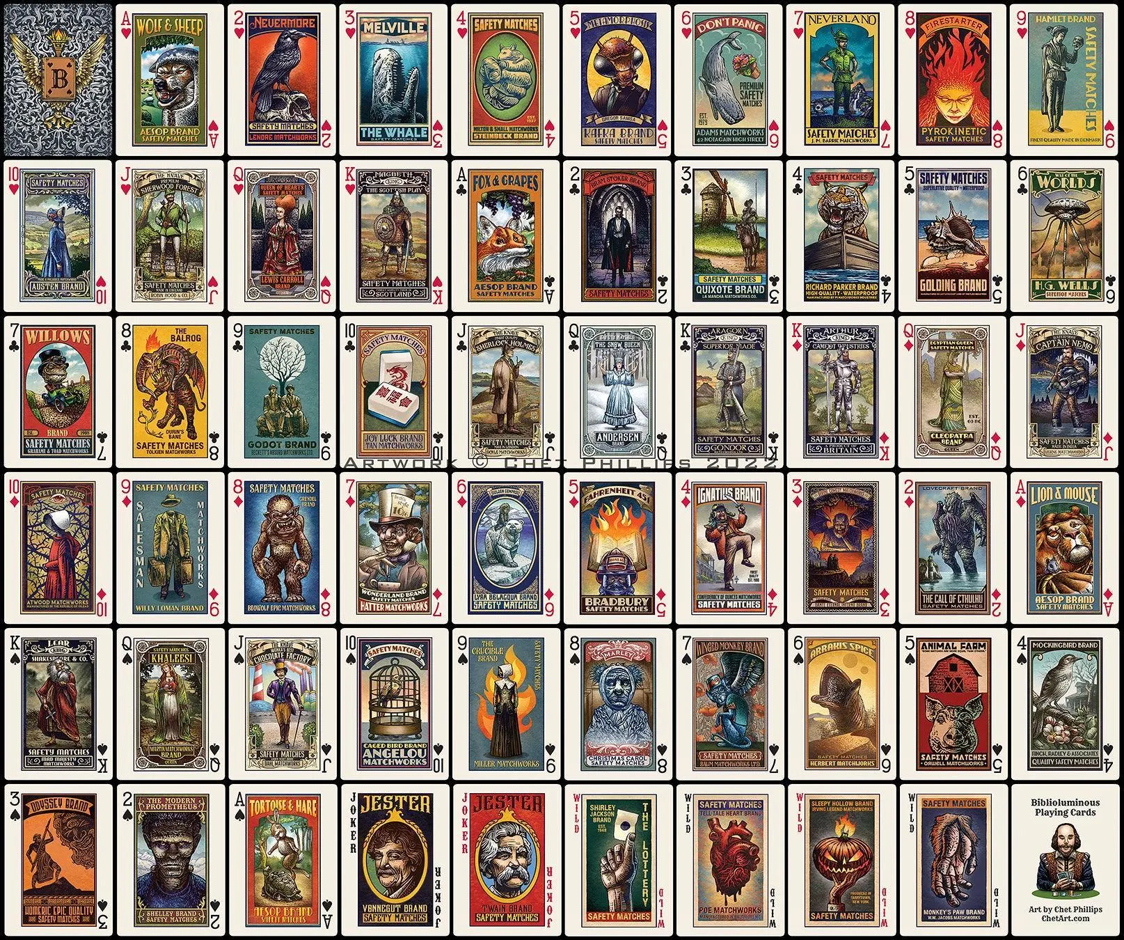 Biblioluminous Playing Card Deck