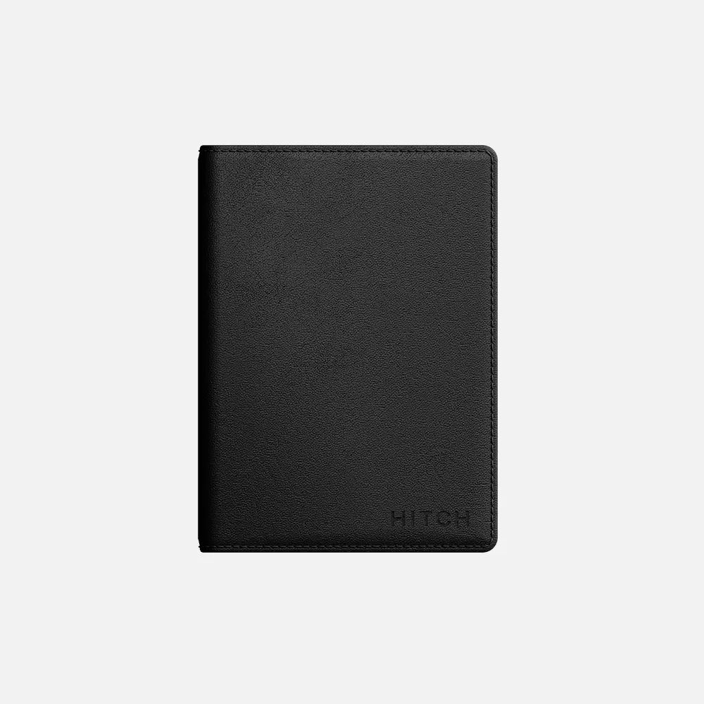 Bifold Card Wallet - Natural Genuine Leather - Black