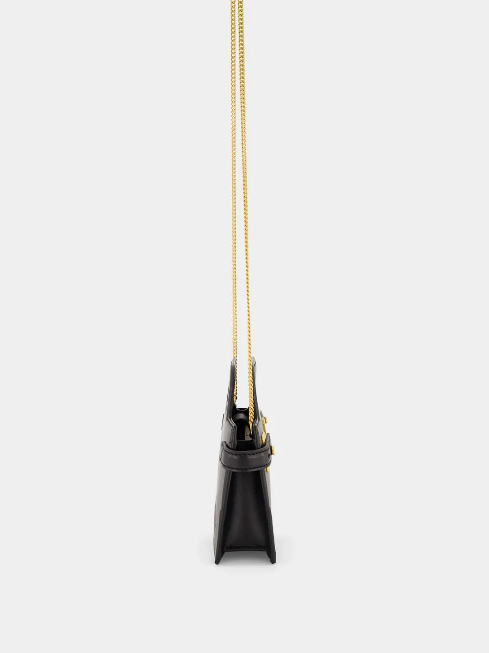 Black Small B-Buzz Top Handle Bag in Calfskin