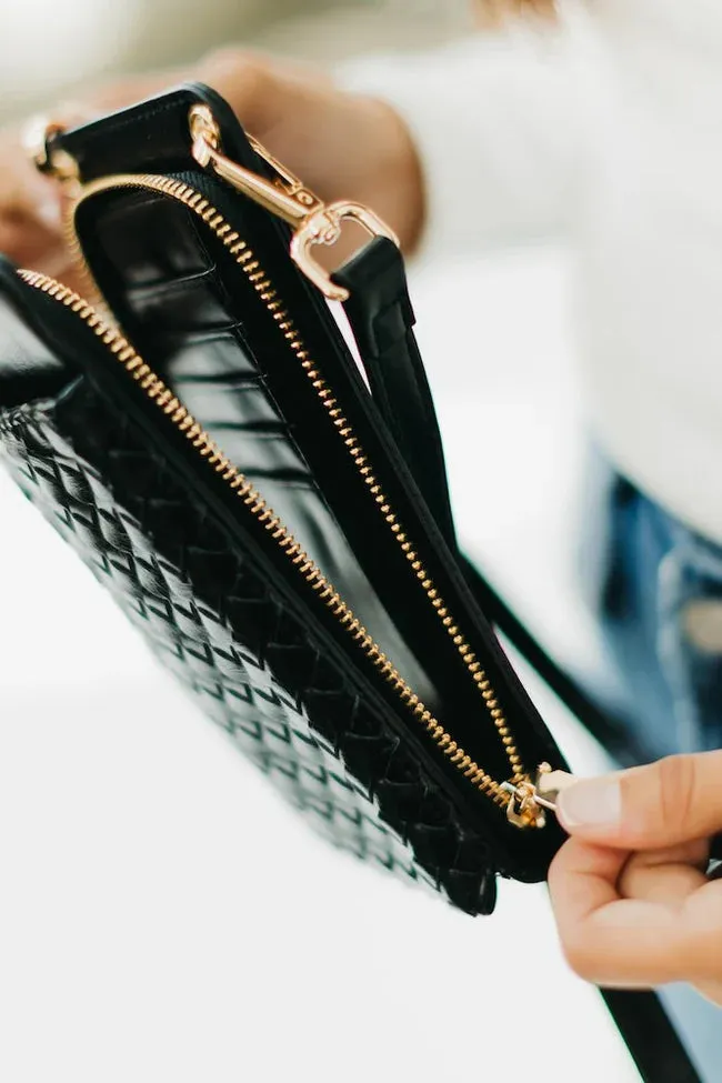 Black Woven Double Duty Phone Bag