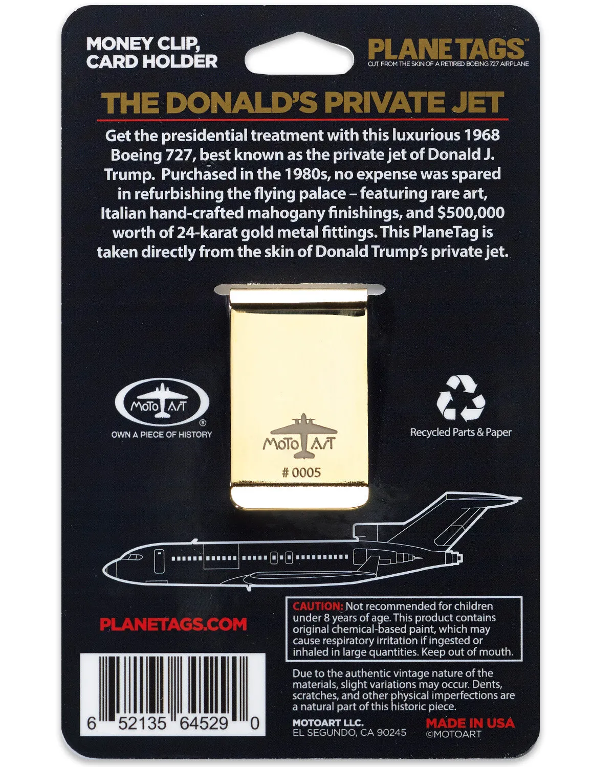 Boeing 727 Money Clip Tail # VP-BDJ