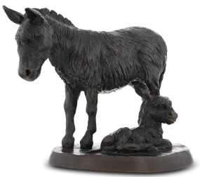 Bronze Donkey & Foal Sculpture