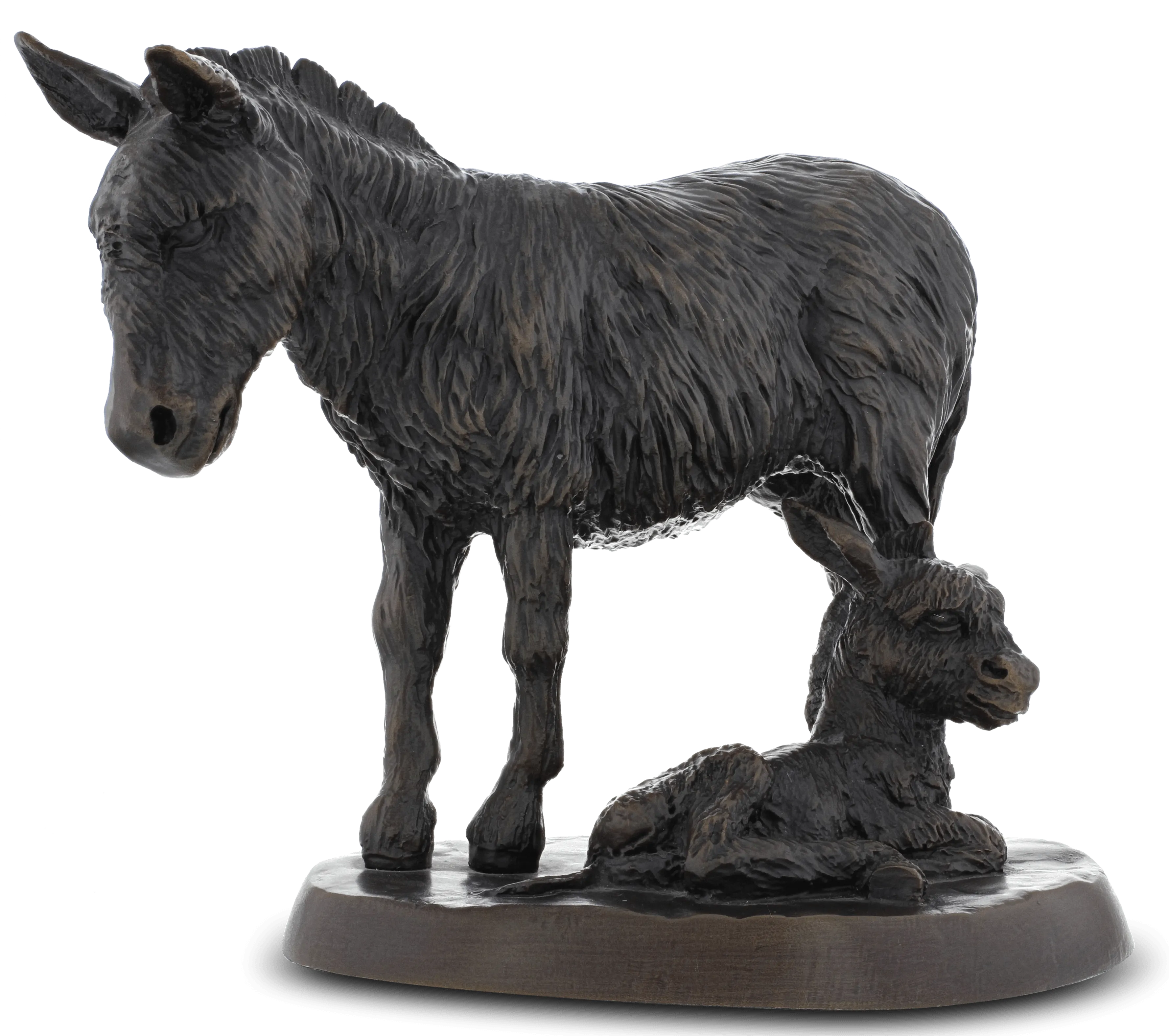 Bronze Donkey & Foal Sculpture