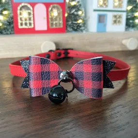 Buffalo Check Goth Christmas Mini Collar