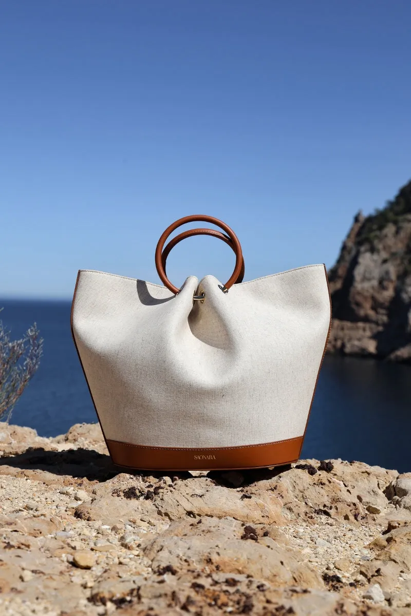 CAPAZO LINEN TOP HANDLE BAG