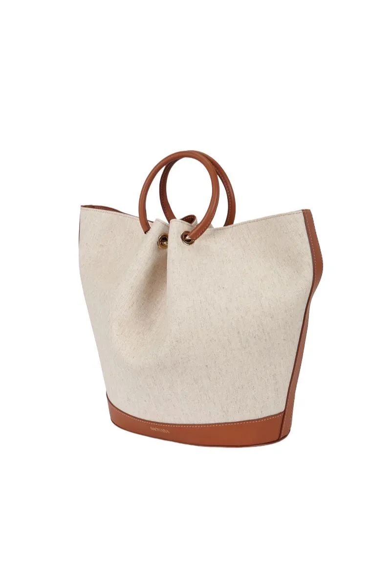 CAPAZO LINEN TOP HANDLE BAG