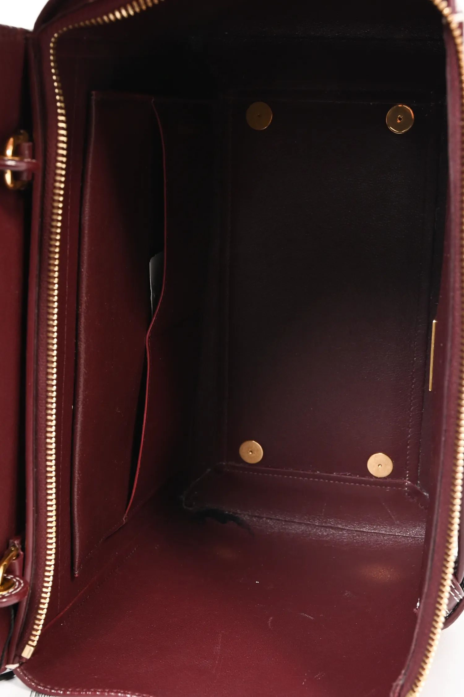 Celine 2016 Burgundy Contrast Stitch Mini Belt Bag with Strap