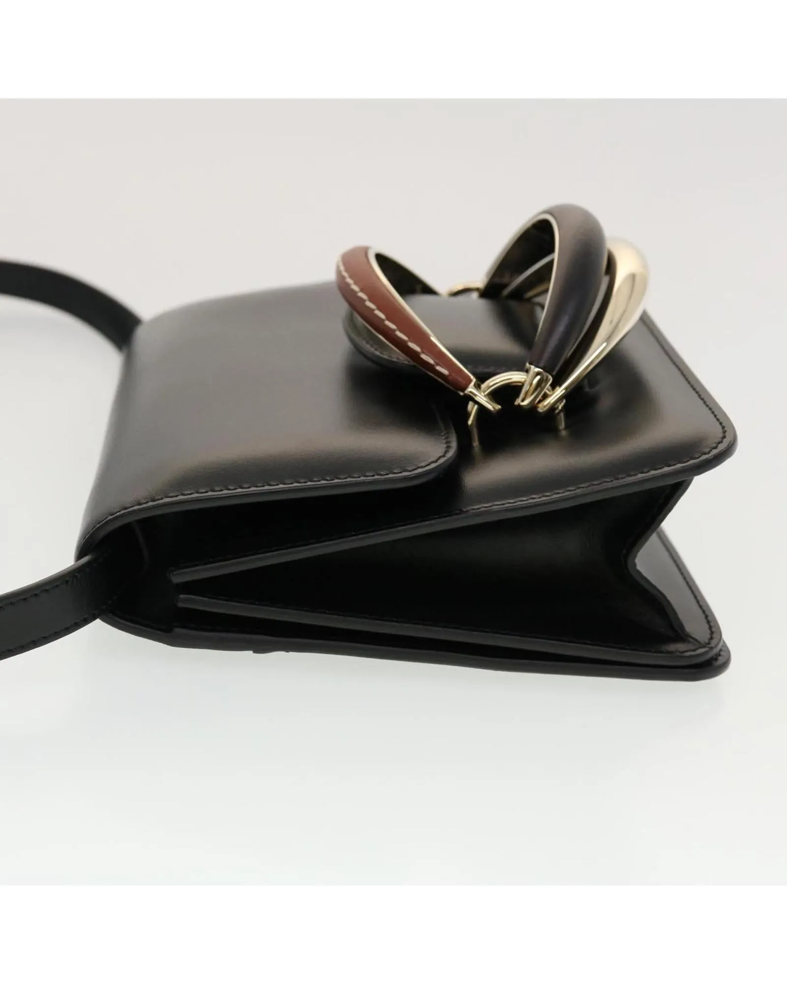 Chloe Woody Small Leather Shoulder Bag Black