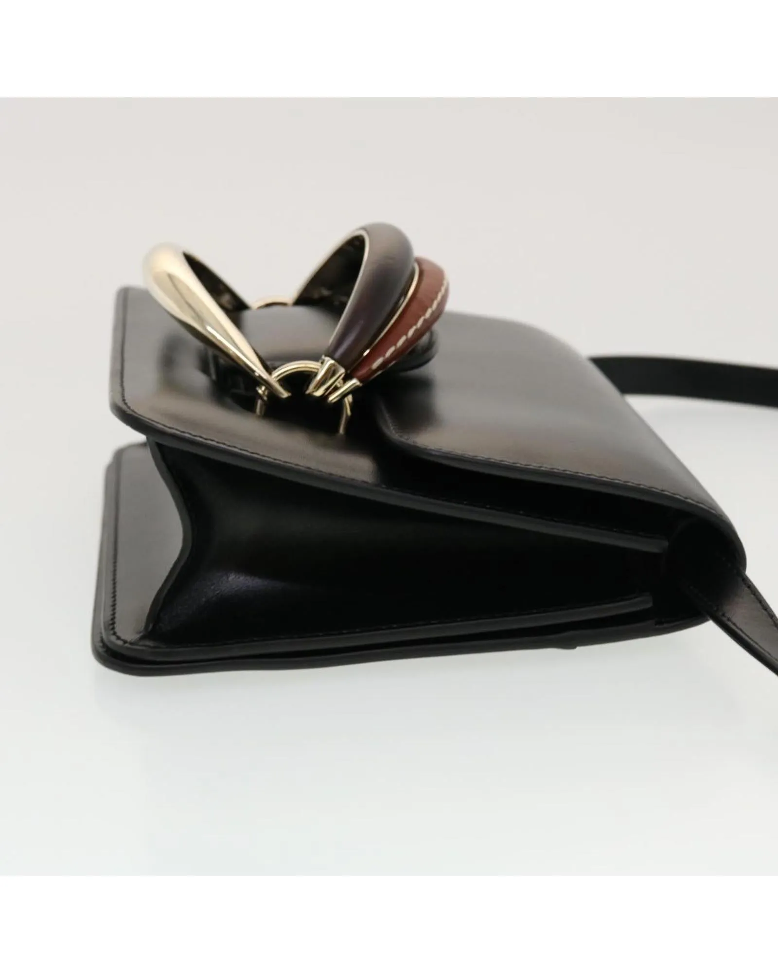 Chloe Woody Small Leather Shoulder Bag Black