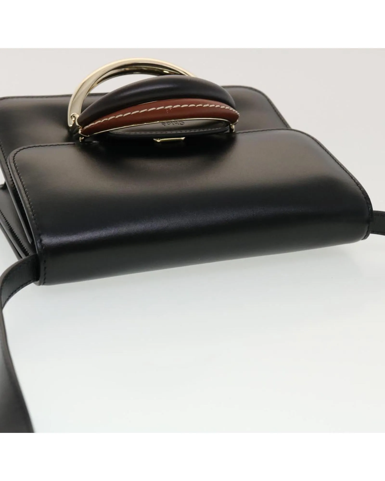 Chloe Woody Small Leather Shoulder Bag Black