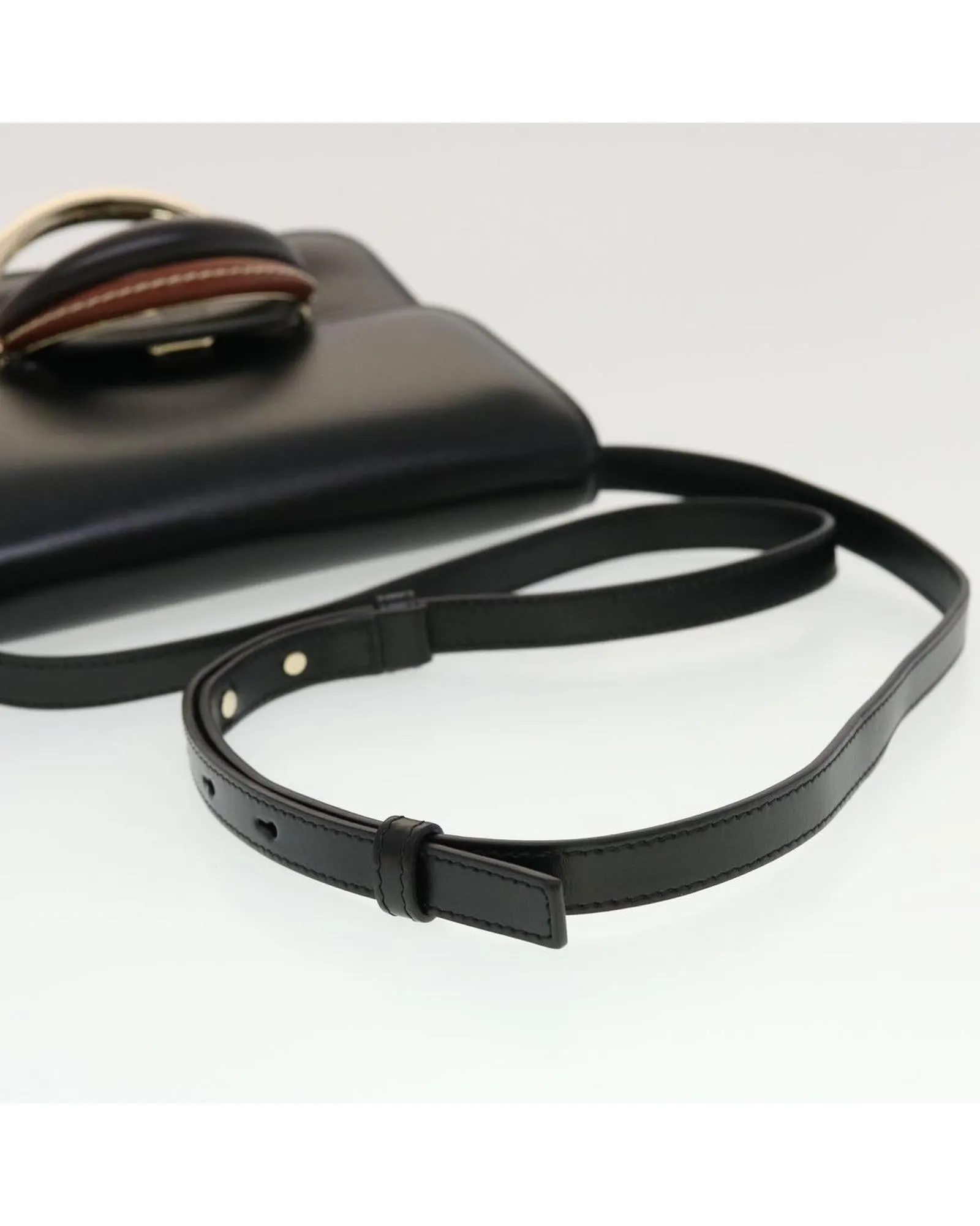 Chloe Woody Small Leather Shoulder Bag Black