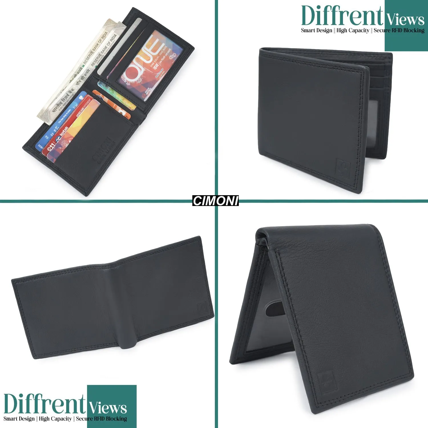 CIMONI Genuine Leather Wallet for Men I Ultra Strong Stitching I 7 Credit Card Slots