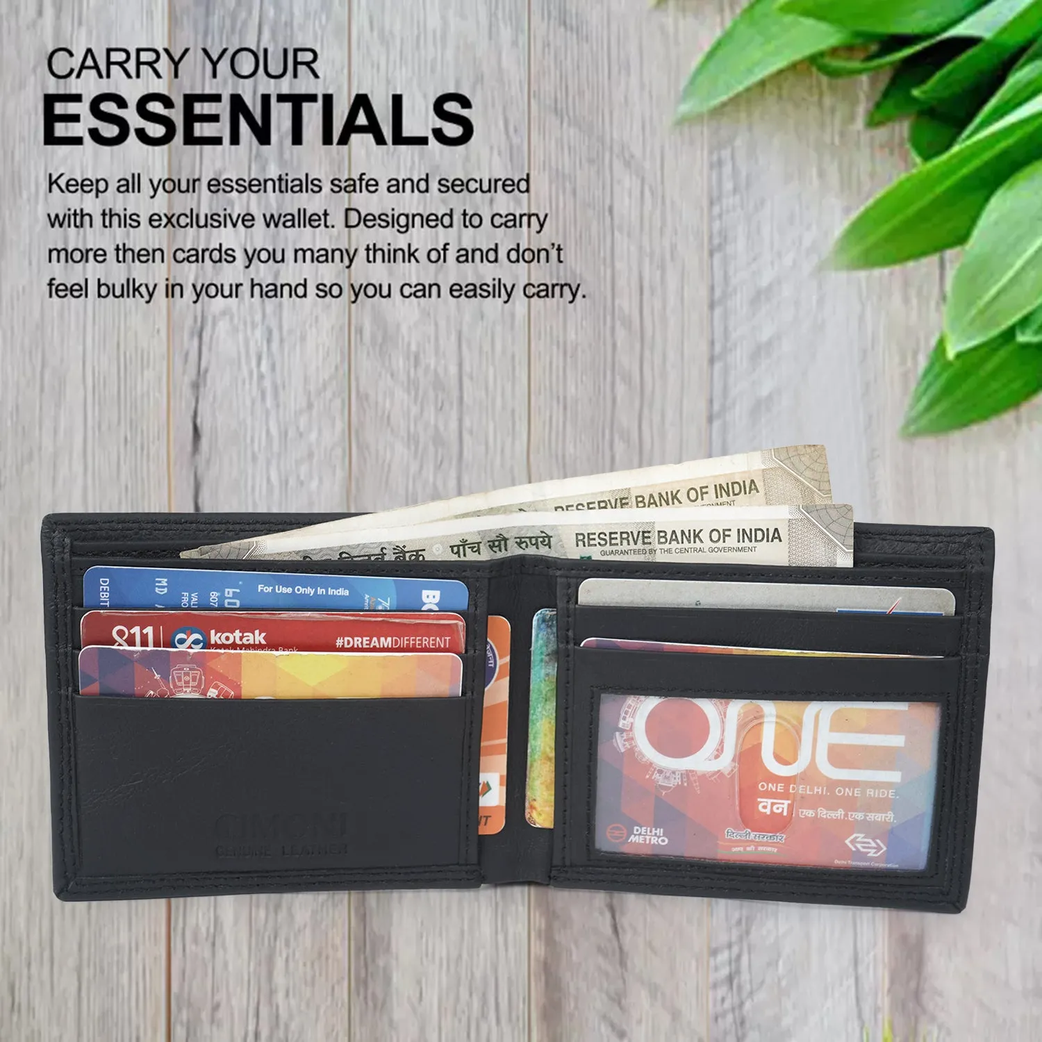 CIMONI Genuine Leather Wallet for Men I Ultra Strong Stitching I 7 Credit Card Slots