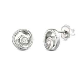 Circle of Love Silver & CZ Earrings