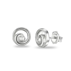 Circle of Love Silver Stud Earrings