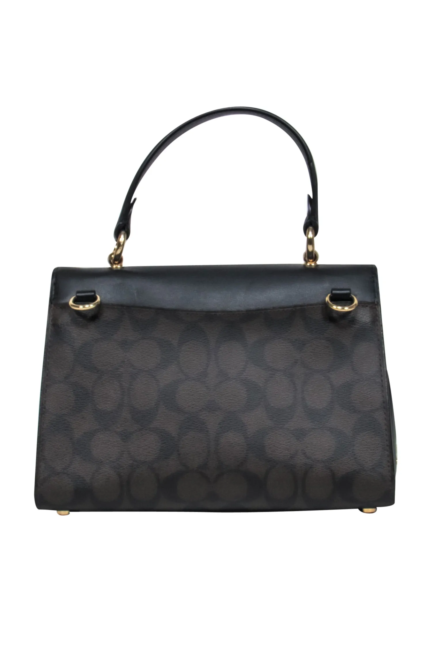 Coach - Black Fold Over w/ Brown Logo Crossbody Bag