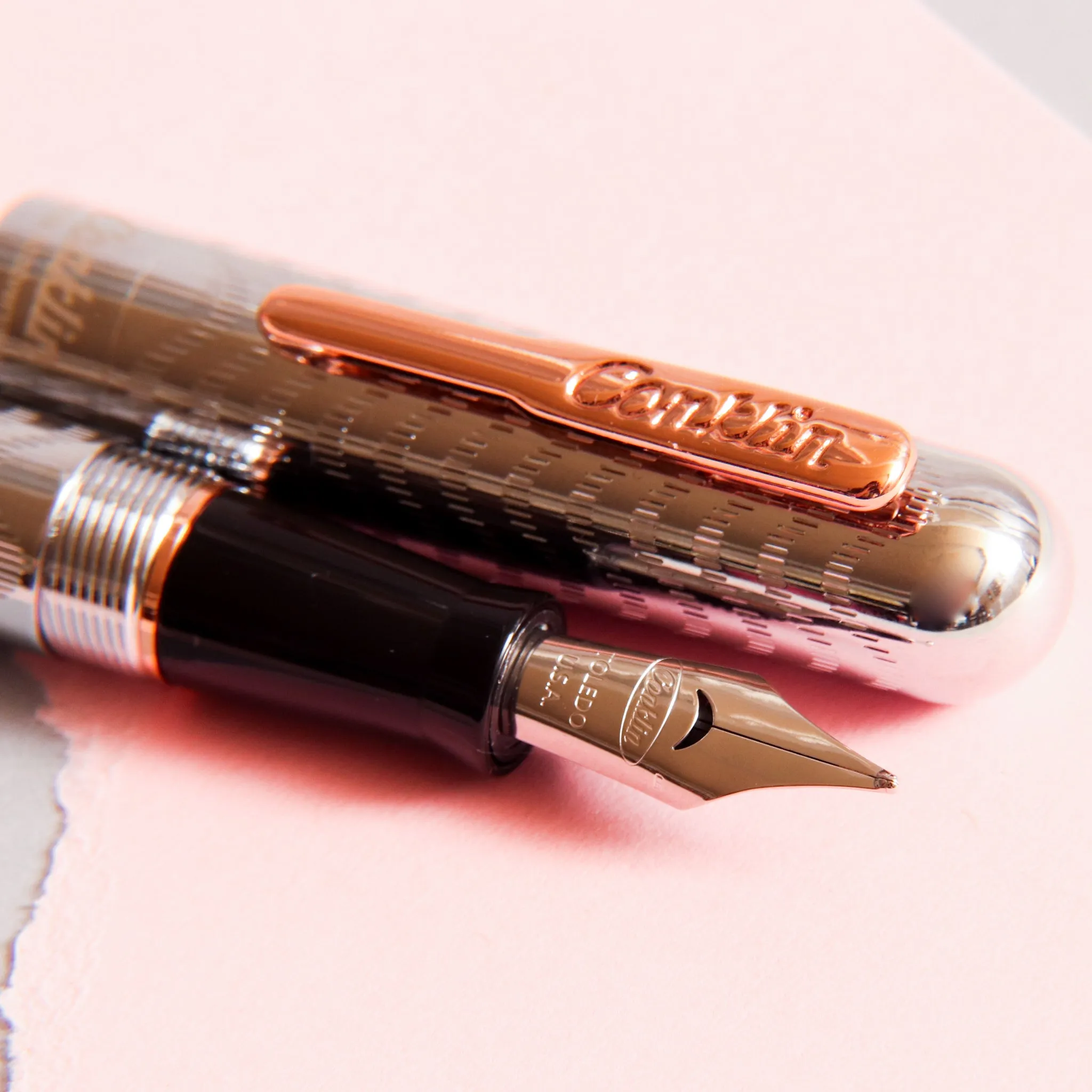 Conklin Mark Twain Crescent Filler 125th Anniversary Rose Gold Fountain Pen