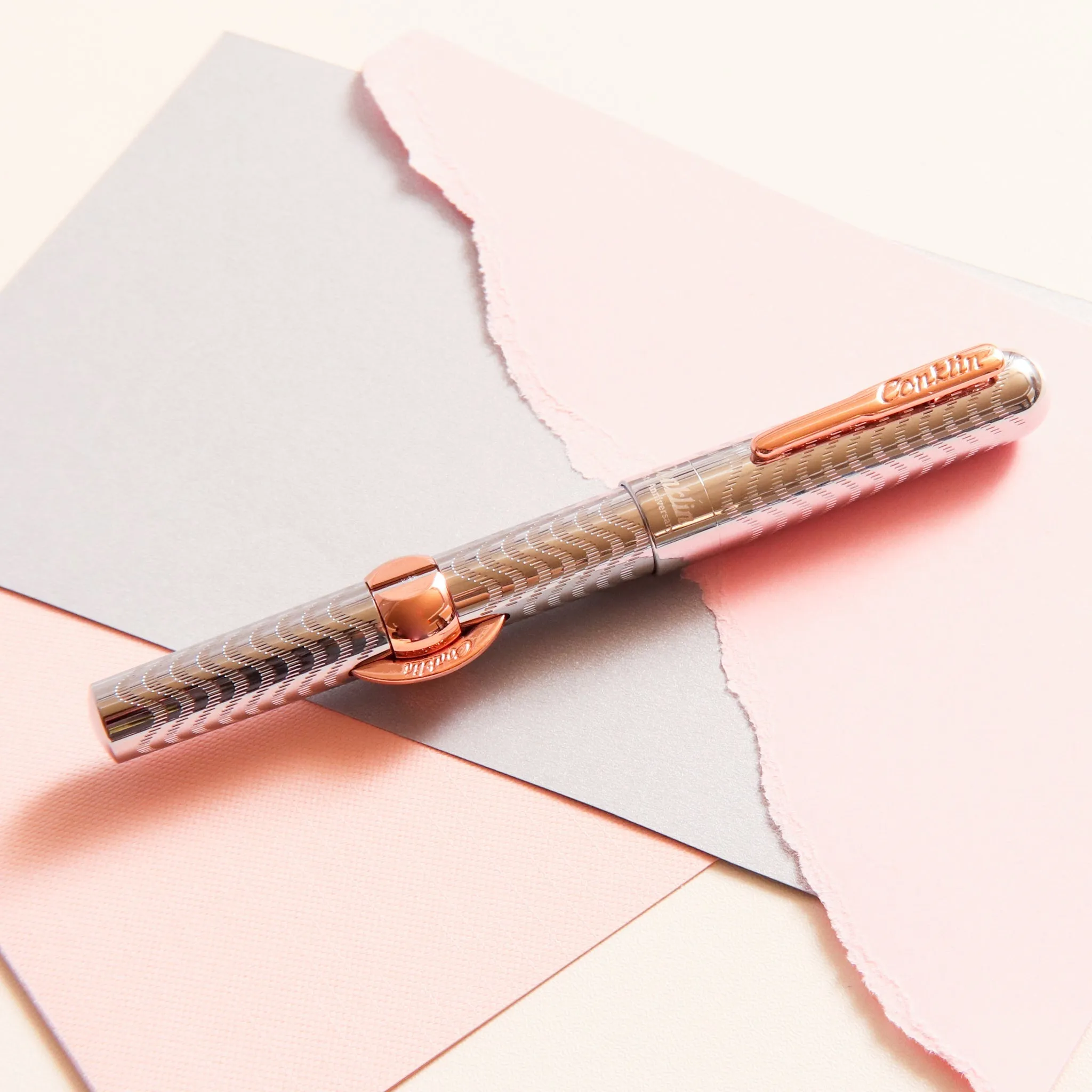 Conklin Mark Twain Crescent Filler 125th Anniversary Rose Gold Fountain Pen
