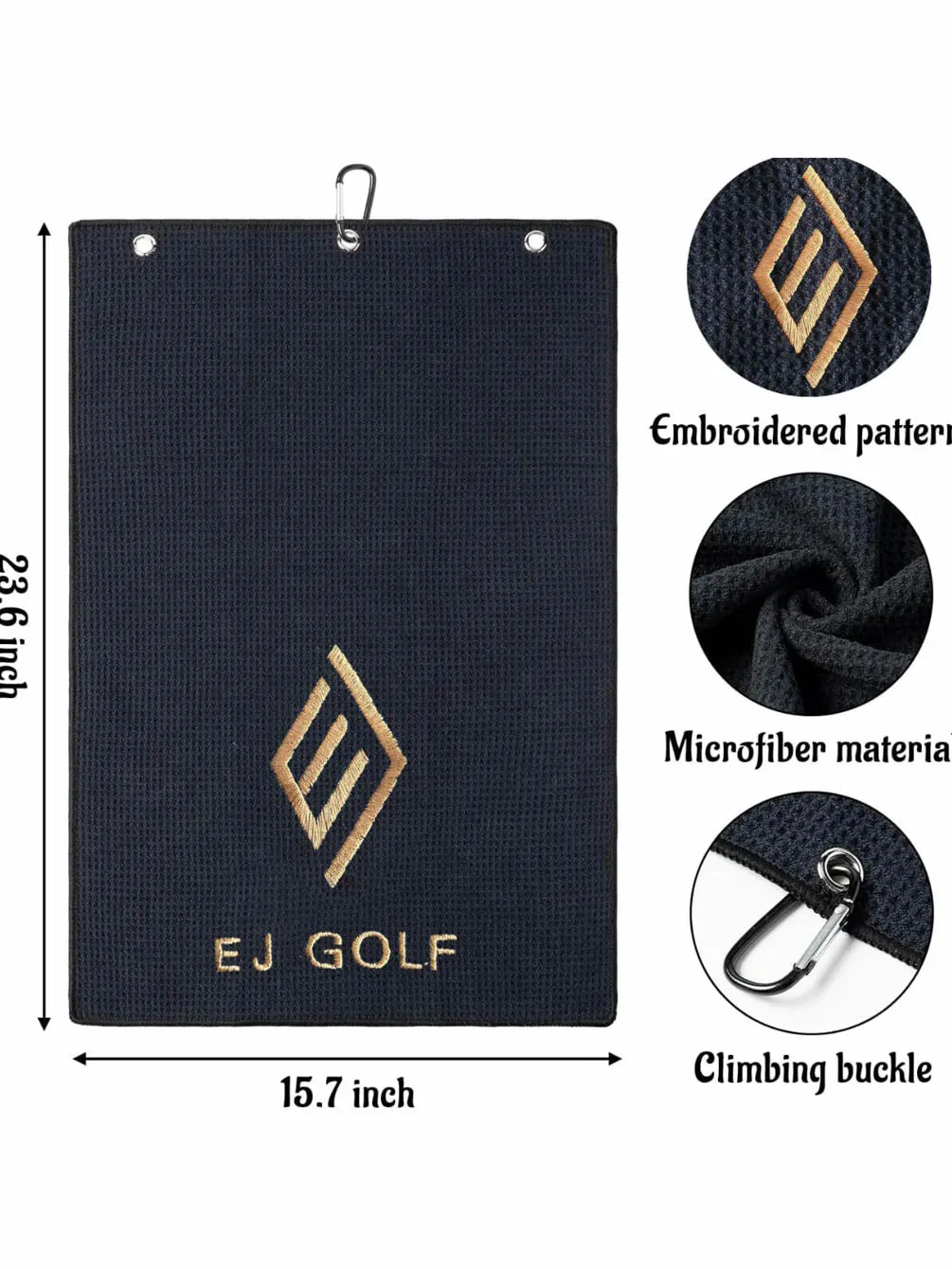 Cotton Hooked Waffle Golf Towel