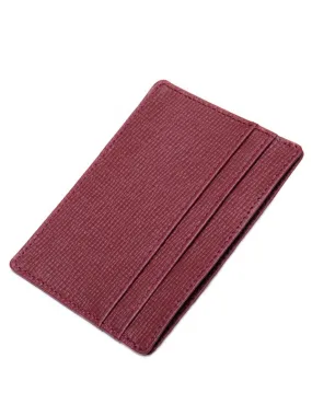 Cross-Grain Leather Card Holder