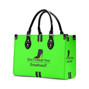 DCYG  Black Red Bottoms & Neon Green Multiple Sizes Upgraded Luxury Women PU Leather Handbag